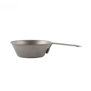 Bol de cuisson en titane pur pour l'extérieur, ustensile de camping pour faire bouillir de l'eau, fournitures de camping, poignée pliable, vaisselle portable pour pique-nique - Product Image 6