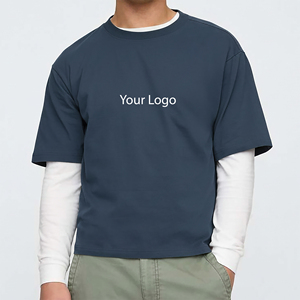 Camiseta de Doble Capa Personalizada, Estilo Urbano, Camisetas con Diseño de Llamas en las Mangas, Camiseta de Manga Larga de Doble Capa para Hombre, Estilo Y2K - Product Image 2