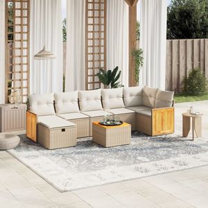 Conjunto de Sofás de Jardín en Beige y Blanco Crema - Product Image 1