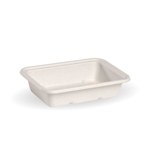 Contenant alimentaire jetable en bagasse non blanchie, écologique, avec couvercle, forme ronde, capacité 1000 ml, anti-fuite, compostable, pour fêtes - Product Image 1
