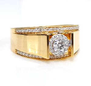 Anillo de Diamantes Djewels, Joyería de Compromiso, Oro Amarillo de 14K, Corte Brillante Cultivado en Laboratorio, Engaste de Garras, Certificado IGI, Estilo Masculino de Lujo - Product Image 2