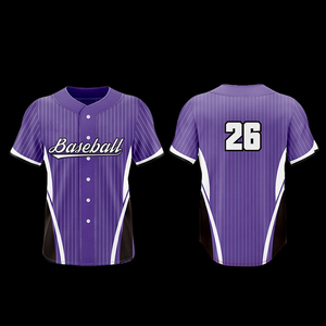 Maillot de baseball professionnel personnalisable avec logo d'équipe, léger, respirant, à boutons, idéal pour les matchs de ligue - Product Image 2