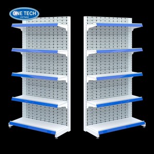 OneTech Heavy-Duty Steel Anti-Rust Single-Sided Gondola Perforated 5-<b>Shelf</b> 60-80kg Capacity Retail Display <b>Racks</b> - Product Image 4