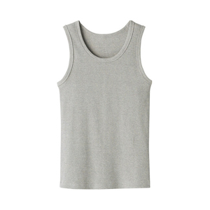 Débardeur sans manches gris pour femme 2026, 100 % coton tricoté, col rond, couleur unie minimaliste, respirant, longueur standard - Product Image 3