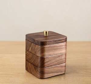 Elegant Solid Wood Jewelry Display Box with Glass Cover Multi Slot Ring Organizer <b>Storage</b> Case for Retail Home and Gift Package - Product Image 1