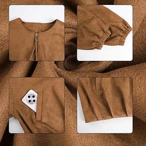 Chaqueta de Cuero Sintético para Mujer, Invierno, Color Sólido, Cierre Frontal con Cremallera, Resistente para Uso Diario y Viajes, Cómoda - Product Image 5