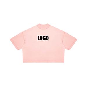 Logo personnalisé T-shirt épais et surdimensionné pour hommes 100% coton avec épaules tombantes Style Boxy avec encolure allongée - Product Image 3