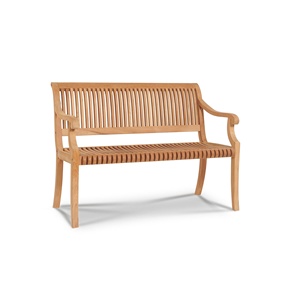 Banc de jardin en teck de qualité supérieure avec structure robuste et finition naturelle pour un confort extérieur intemporel - Product Image 1