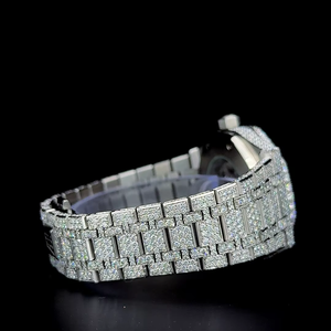 Reloj Hip Hop para hombre de 41 mm con diamantes Moissanite VVS 1 de calidad premium, movimiento automático de cuarzo, esqueleto, en oro blanco. - Product Image 6