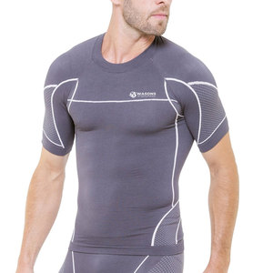 <b>Men</b> Regular Fit Compression T-Shirt Knitted Breathable <b>Stretch</b> Quick Dry Running Gym Workout Activewear Training Top - Product Image 1