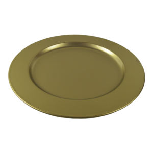 Plato de Servir Redondo de Metal con Acabado Antiguo de Diseño Moderno, Estilo Vintage, con Base de Acero - Product Image 6