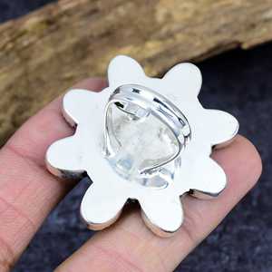 <b>Abalone</b> Flower Ring Sterling Silver Statement Jewelry Paua <b>Shell</b> Handmade Boho Gift for Her - Product Image 3