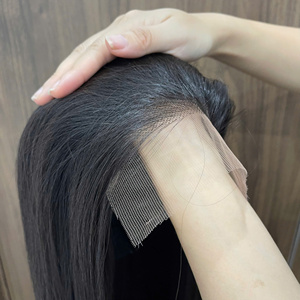 Soldes jusqu'à 10% Perruques Bob Perruques à dentelle frontale Cheveux humains Cheveux vietnamiens Perruque à fermeture en dentelle Prêt à expédier en stock maintenant - Product Image 6