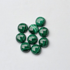 Cabochon rond à dos plat en malachite verte naturelle de 7 mm, pierre semi-précieuse la plus vendue, idéale pour la bijouterie, à prix raisonnable - Product Image 2