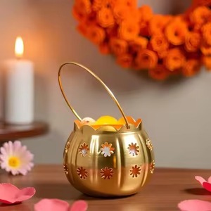 Tabletop Metal Tealight Holder Diwali Decor Elegant Finish Candle <b>Stand</b> Dining Table Decoration - Product Image 1