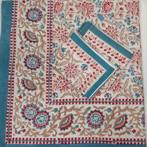 Premium Jaipur Hand <b>Block</b> Printed Floral Pure Cotton Indian <b>Bed</b> Sheet Set 200TC Eco-Friendly Durable Skin Friendly Non Toxic Dye - Product Image 1