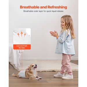 Pannolini Monouso Super Assorbenti per Cani Maschi, Fascia Addominale a 360 Gradi Anti-Perdita con Indicatore di Umidità, Fascia Protettiva per Cani - Product Image 4