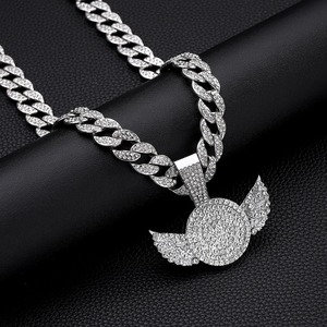 Pendentif en alliage en forme d'aile Sunnice pour chanteur, danseur, mode hip-hop européenne, collier personnalisé pour rappeur, vente en gros - Product Image 5