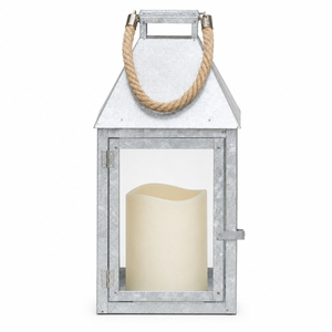 Galvanized Metal <b>Lantern</b> Slatted <b>Candle</b> Holder Wholesale Vintage Geometric Cutout <b>Outdoor</b> Patio Garden Decorative <b>Lantern</b> - Product Image 4
