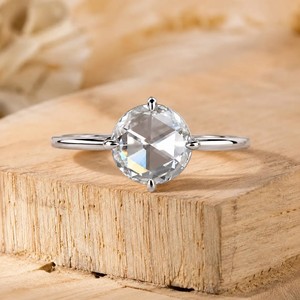 Bague de Mariage Solitaire en Or Massif 10K 14K 18K avec Diamant de Laboratoire Rond Taille Rose Certifié IGI Couleur DEF Pureté VS VVS – Vente en Gros - Product Image 1