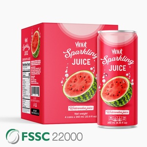 Jus de pastèque gazeux en conserve 250 ml, fabricant de boissons OEM ODM, marque privée - Product Image 1