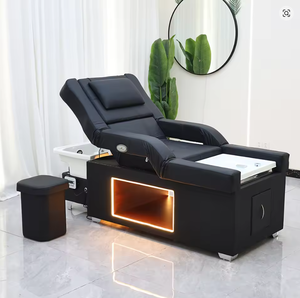 Cama de lavado de cabello tipo lifting con fumigación, mesa de masaje tailandés para salón de SPA capilar con lavabo para pies - Product Image 1