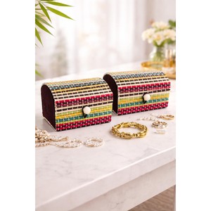 Handcrafted Bamboo Beaded Jewelry Box Wholesale | Artisan Storage Solution India - Product Image 1