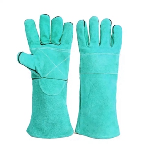 Construction Cowhide Split Leather Safety Gloves <b>Fire</b>-Resistant Anti-Cut Personal Protective Equipment for Welding Work - Product Image 2