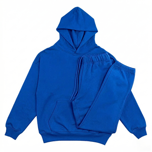 Conjunto Deportivo de Dos Piezas para Hombre, para Todas las Temporadas, con Forro de Felpa de Poliéster y Algodón, Estilo Casual, Color Plateado Acero - Product Image 3