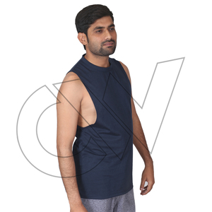 Men Casual <b>Singlet</b> 100% Cotton Breathable Quick Dry Knitted Embroidery <b>Running</b> Tank Top 220g Fabric Customizable Logo - Product Image 3