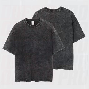 Vintage Heavyweight 100% Cotton Drop Shoulder Oversize T Shirt Acid Wash Long Length <b>Light</b> Bamboo Knitted Fabric Streetwear - Product Image 1