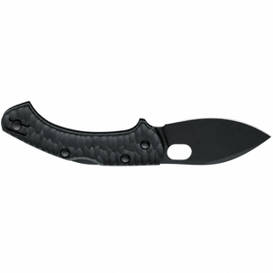 Couteaux pliants noirs avec poignée texturée incurvée, lame large et pointue, trou ovale pour le pouce, pour les activités de plein air et le transport quotidien - Product Image 5