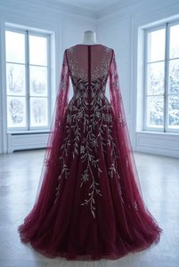 Fournisseur de robes de soirée longues de luxe bleues à perles, prix d'usine, vente en gros - Product Image 3