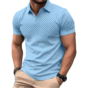 Camiseta de Punto de Manga Corta para Hombre, Suave, Transpirable, Antiarrugas, Corte Clásico Ajustado, Versátil, Informal, para Uso Diario, Oficina y Negocios - Product Image 5