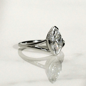 Bague solitaire en diamant de laboratoire taille marquise 3 carats, plaqué or 14 carats, luxe pour femme, certifiée IGI, bague de mariage personnalisée - Product Image 5