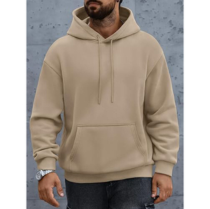 Sweat-shirts à capuche surdimensionnés pour hommes, couleur unie, coton, décontractés, coupe classique, pour l'automne, best-sellers, services OEM - Product Image 4