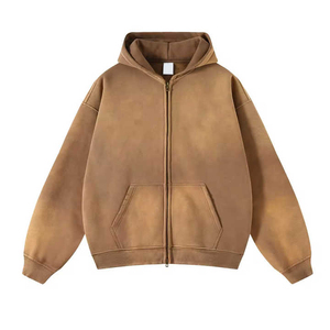 Sweat-shirts décontractés pour hommes en coton 100% écologique, coupe classique, couleur unie, effet délavé, respirants, pour l'hiver - Product Image 2