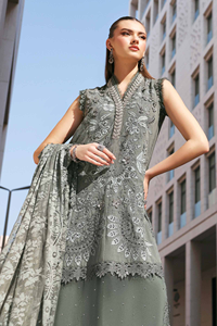 Ladies Party Wear Pakistani Indian Suit Lace <b>Sequined</b> Embroidered Handmade A-Line Contrast Color Knee-Length Ball Gown Wedding - Product Image 2