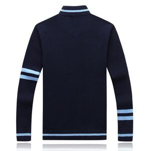 Cárdigan de Invierno para Hombre con Diseño Elegante, Decoración de Piel, Cuello a Rayas 14 GG y Cremallera, Grosor de Forro Polar - Product Image 2