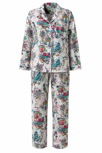 Conjunto de Pijama de Algodón Estampado de Lujo para Mujer, Ropa de Dormir Floral de Manga Larga, Colección de Ropa para Estar en Casa - Product Image 2