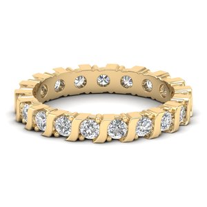 Anillo de Eternidad REYES de Lujo Único en Oro Amarillo Sólido de 14k con Moissanita de Corte Brillante Redondo de 1Ct, Joyería para Regalo de Compromiso o Boda - Product Image 1