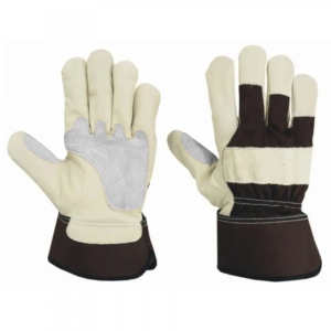 Gants de sécurité en cuir de vachette naturel, renforcés, pour la protection des mains dans le secteur industriel et la construction, avec paume en cuir de travail. - Product Image 5