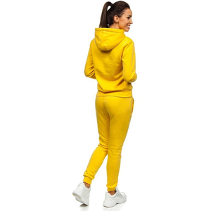 Ensemble de survêtement décontracté d'hiver pour femmes, 100% coton, manches longues, 2 pièces, sweat-shirt et pantalon - Product Image 2