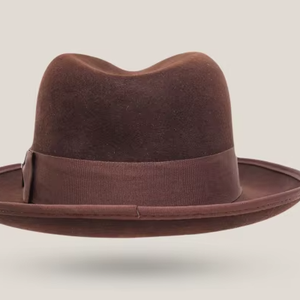 Yellow Embroidered logo Jazz Trilby Johnny Depp Fedora Felt woolen Fedora Men Hats Classic Hat for Men - Product Image 1