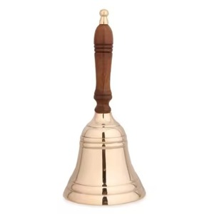 Campana de mesa con mango de metal de acabado antiguo para servicio de invitados en hoteles, recepciones y restaurantes. - Product Image 3