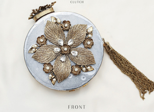 Luxury Pearl White Crystal Mother Pearl Clutch Evening <b>Bucket</b> Bag Unique Design Women's Handbag Best Price Featuring Stone - Product Image 3