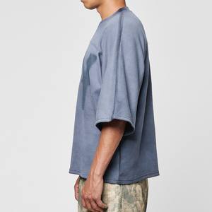 Haut streetwear oversize en maille gaufrée Performance, maillot de football américain personnalisé à manches courtes en coton thermique - Product Image 3