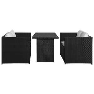 Grande Set da Pranzo Modulare da Giardino in Polyrattan Nero, Arredamento per Patio - Product Image 2