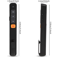 Présentateur sans fil 2,4 GHz de type clip, stylet PowerPoint avec batterie au lithium / piles AAA et récepteur USB/Type-C pour réunions et formations