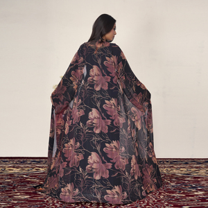 Abaya de Chifón Sólido con Detalles de Lentejuelas, Abertura Frontal, Manga Larga, Estilo Modesto Islámico para Eid y Ramadán, Largo hasta el Suelo, Transpirable, Ropa Árabe para Mujer - Product Image 3